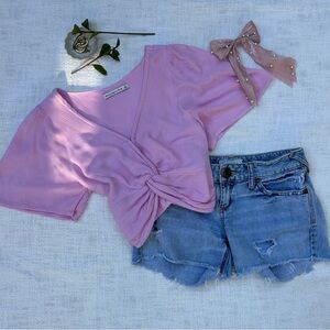 abercrombie & fitch | pink crop top | size xs
